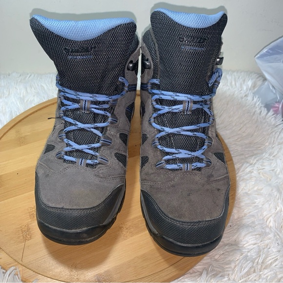 Hi-Tec Hiking Boots Women’s Size 9 Grey Blue Ankle Lace Up Waterproof - Picture 7 of 8